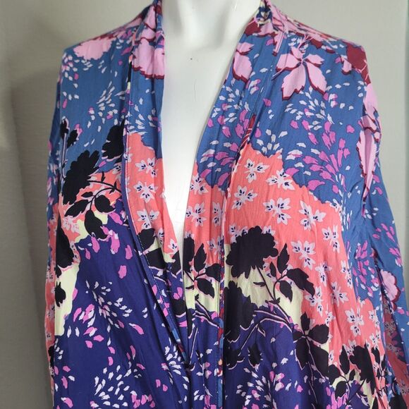 Victoria's Secret XS cardigan kimono floral patchwork sleeveless open front - Picture 6 of 10